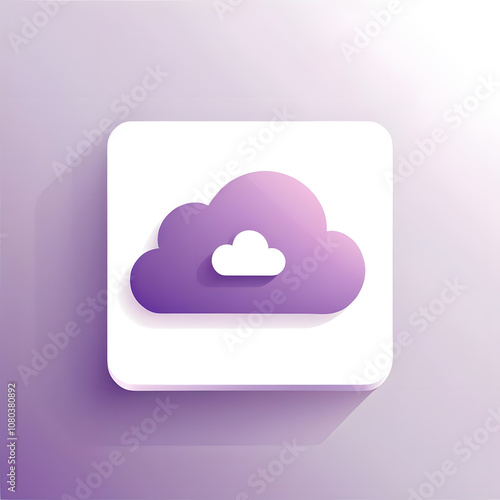 cloud computing icon in Lila