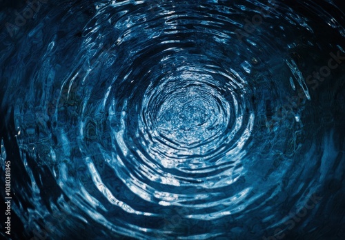 Calm Water Surface with Beautiful Ripples and Reflections