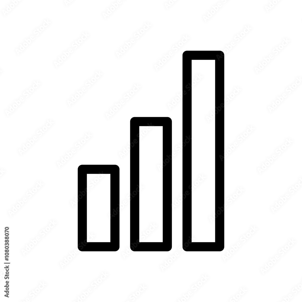 Chart icon linear logo mark in black and white Chart icon linear logo mark in black and white