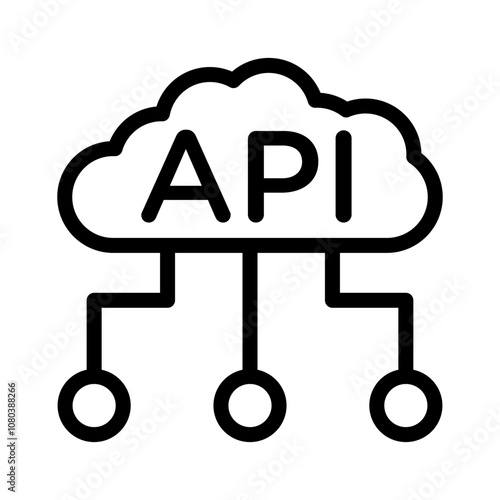 Cloud API icon linear logo mark in black and white