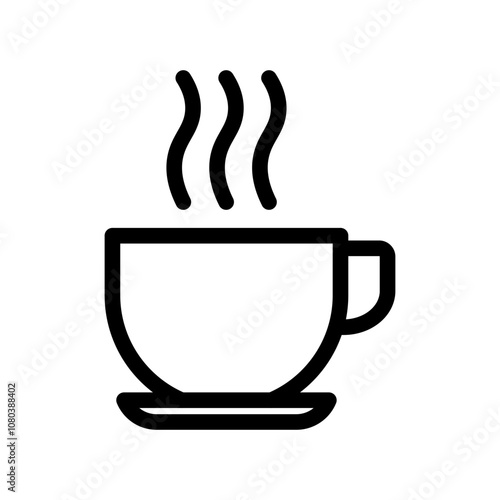 coffee cup icon linear logo mark in black and white