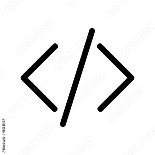 Coding icon linear logo mark in black and white