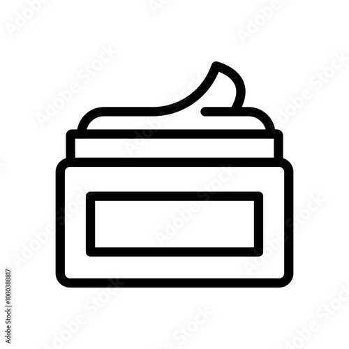 Cream jar icon linear logo mark in black and white