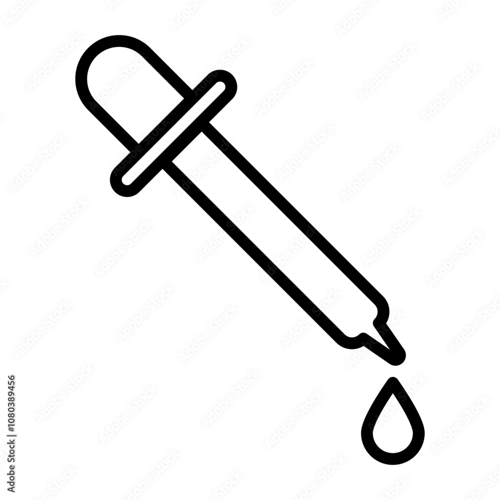 Dropper icon linear logo mark in black and white Dropper icon linear logo mark in black and white