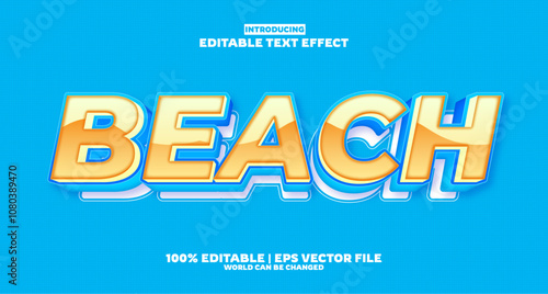 New beach editable text effect in new modern trend style