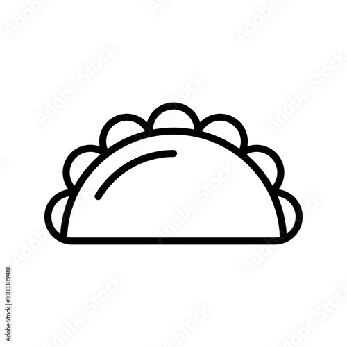 dumplings icon linear logo mark in black and white