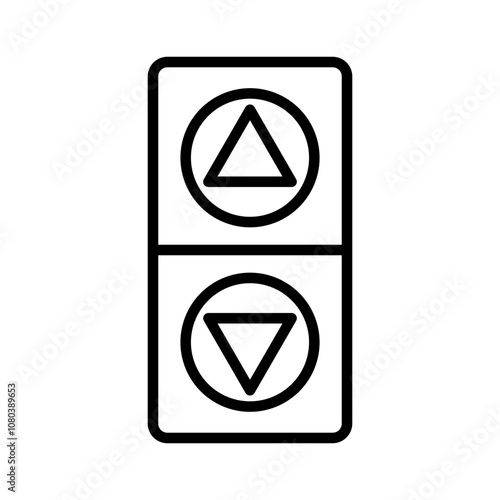 Elevator, lift button icon linear logo mark in black and white Free Download Elevator, lift button icon linear logo mark in black and white - GFXLoad