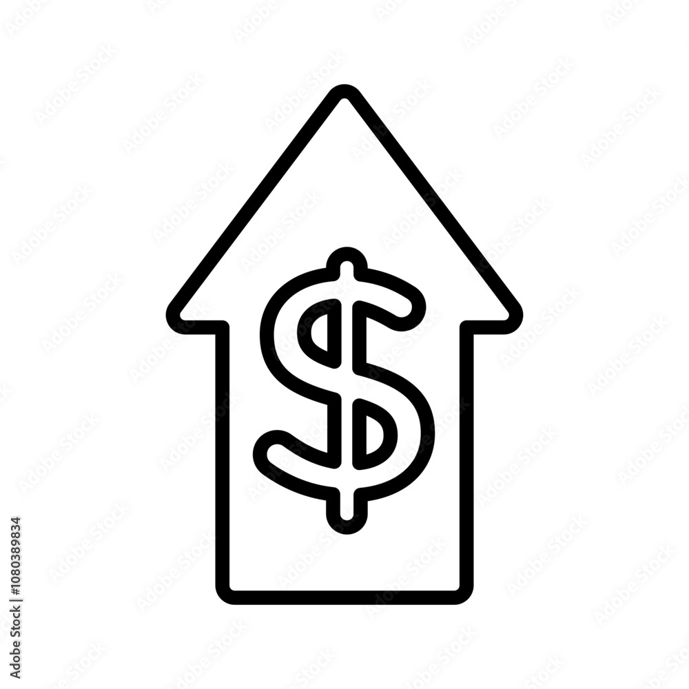 Expensive icon linear logo mark in black and white Expensive icon linear logo mark in black and white