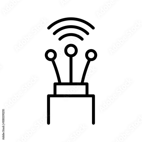 Fiber optic cable icon linear logo mark in black and white