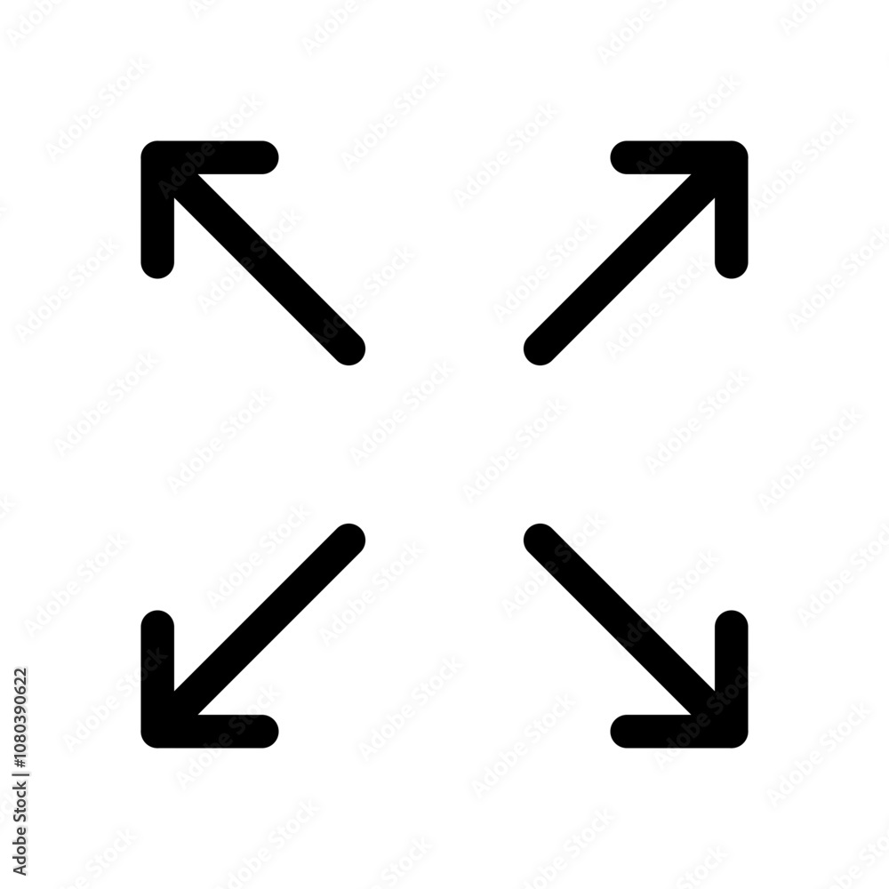 Full screen icon linear logo mark in black and white Full screen icon linear logo mark in black and white