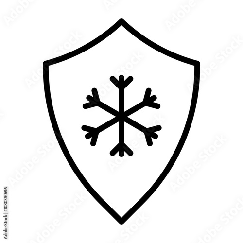 Frost resistant icon linear logo mark in black and white