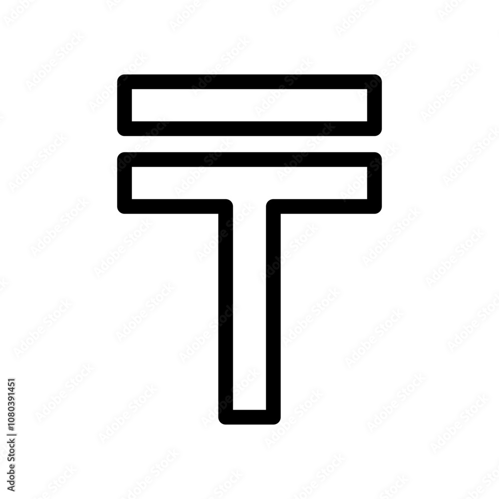 Kazakhstan tenge icon linear logo mark in black and white Kazakhstan tenge icon linear logo mark in black and white