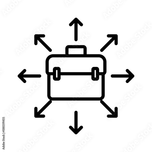 Job opportunity icon linear logo mark in black and white