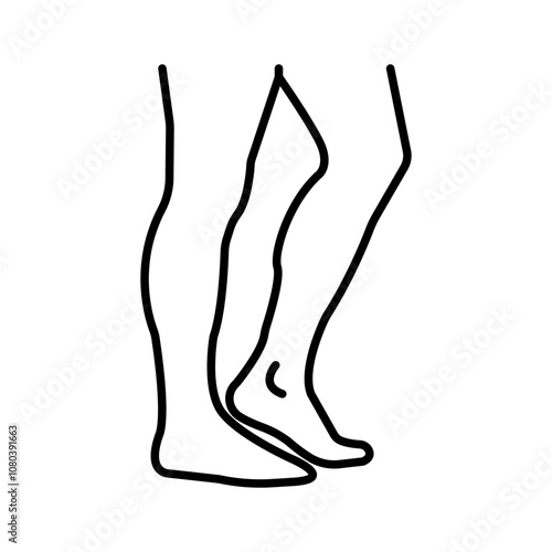 Legs icon linear logo mark in black and white