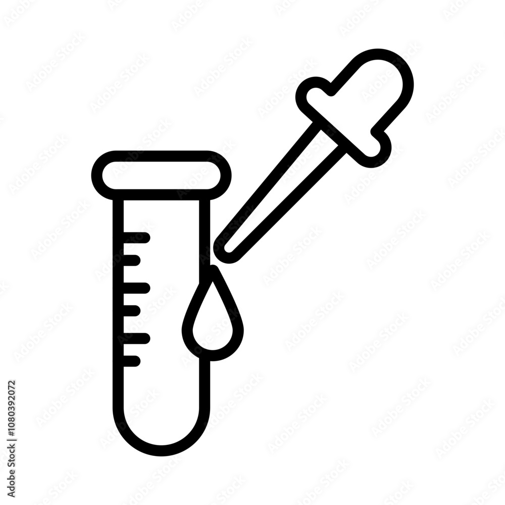 Medical test icon linear logo mark in black and white Medical test icon linear logo mark in black and white