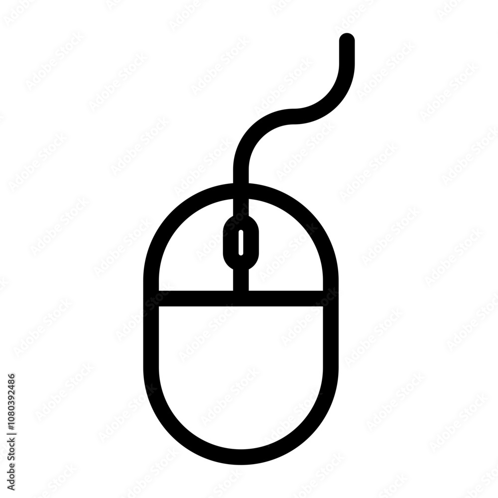 Mouse icon linear logo mark in black and white Mouse icon linear logo mark in black and white
