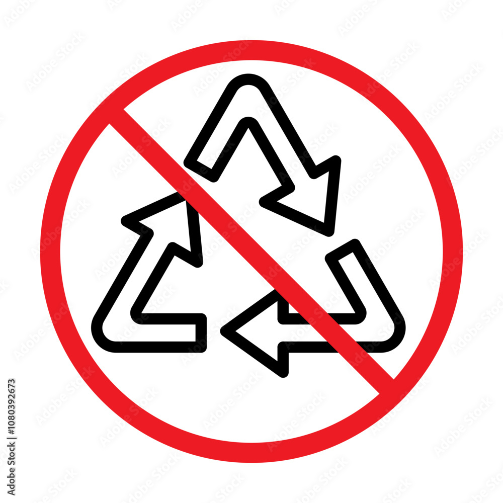 Non Recyclable icon linear logo mark in black and white Non Recyclable icon linear logo mark in black and white