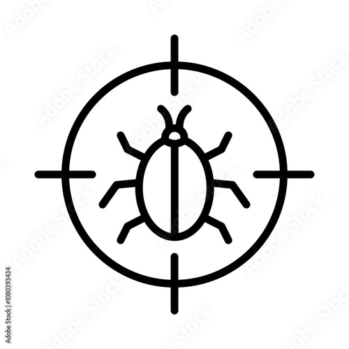 Pest control icon linear logo mark in black and white