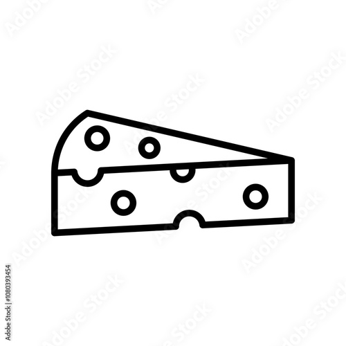 piece of cheese icon linear logo mark in black and white
