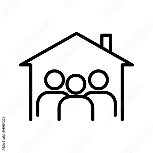 roommates icon linear logo mark in black and white