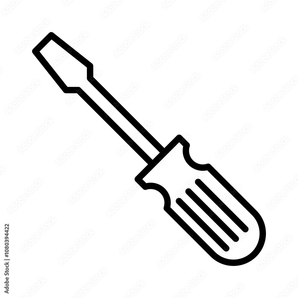 Screwdriver icon linear logo mark in black and white Screwdriver icon linear logo mark in black and white