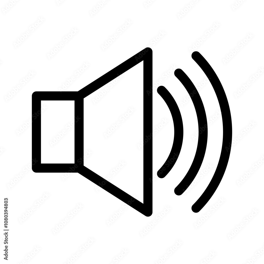 Speaker icon linear logo mark in black and white Speaker icon linear logo mark in black and white