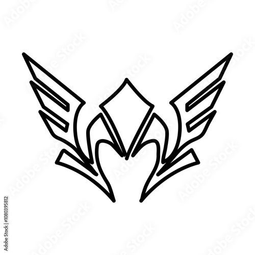 valkyrie icon linear logo mark in black and white