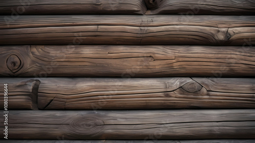 Close-up shot of a cabin wall that focuses on the wood texture