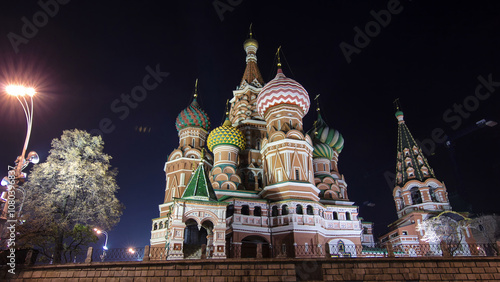 Back side of St. Basils cathedral timelapse hyperlapse in Moscow, Russia