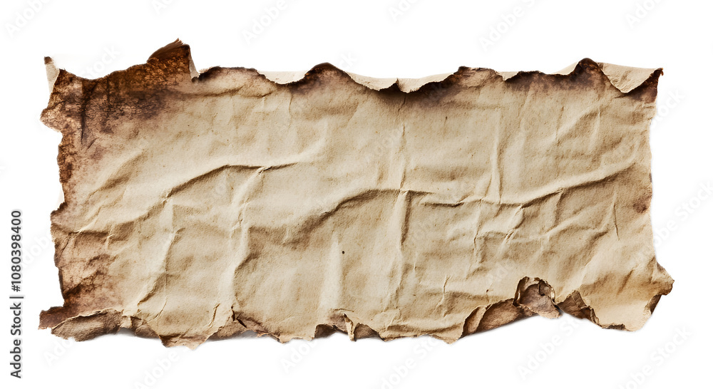 old paper horizontal banner isolated on white background old paper horizontal banner isolated on white background
