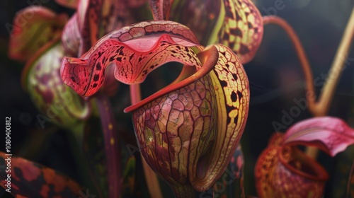 Close-up of a Carnivorous Cobra Lily Plant photo