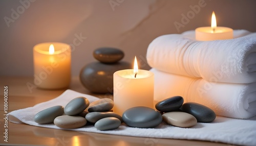 spa still life with candles