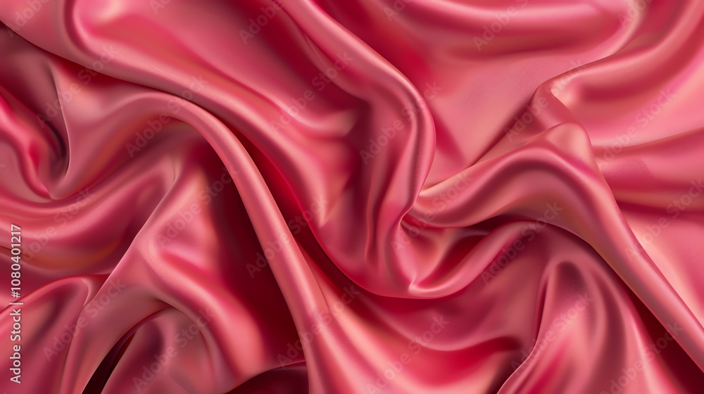 A smooth, flowing, pink fabric with a silky texture. A smooth, flowing, pink fabric with a silky texture.