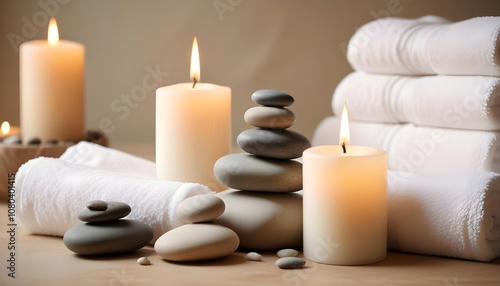 spa still life with candles