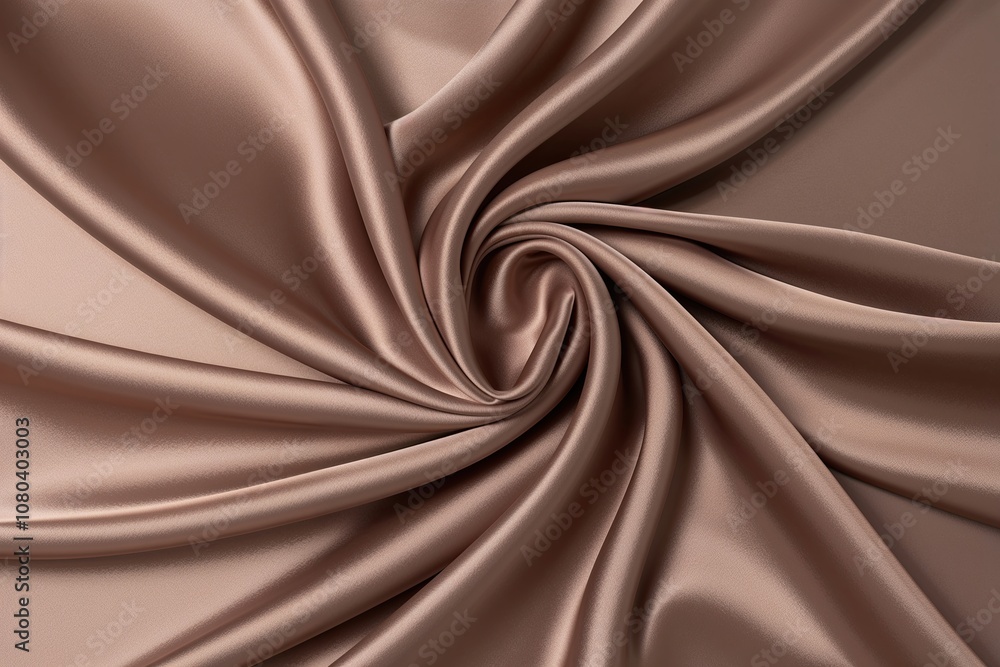 Fototapeta premium Elegant Dusty Taupe Silky Gradient Environment with Light Peachy Blurred Makeup Setting and Soft Silk Drape