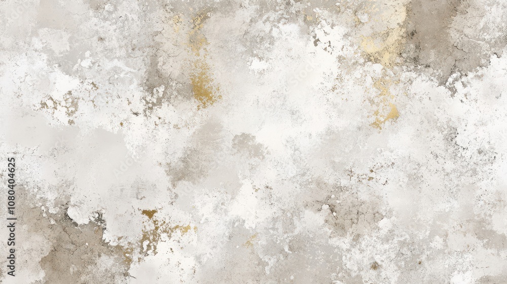 Obraz premium Aged plaster textures blend taupe and gold for a modern boho aesthetic