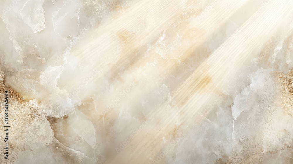 Obraz premium Neutral wood grain and stone textures blend with golden light accents
