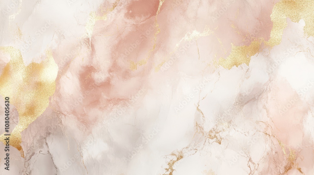 Soft marble texture wallpaper in pale rose and gold tones luxurious background