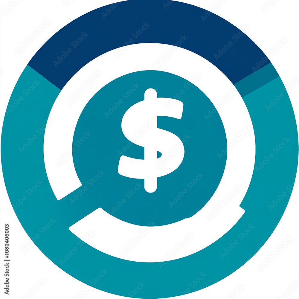 Blue circle with a white dollar sign inside and a white magnifying glass. Blue circle with a white dollar sign inside and a white magnifying glass.