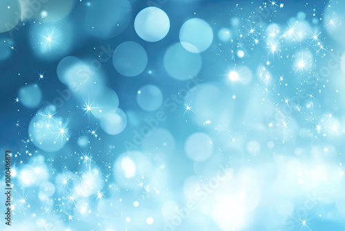 Light blue background lights bokeh