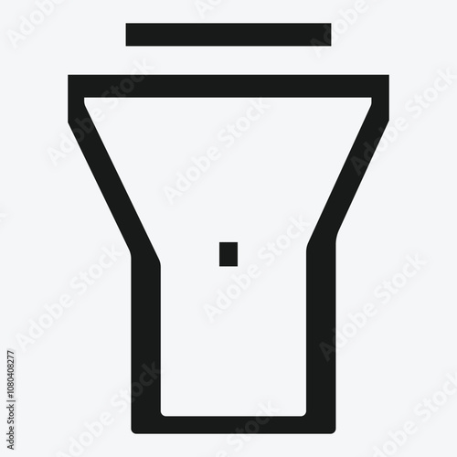 Torch Light Line Icon. Torch Light Icon. Torch Icon. Bulb Icon. Smartphone Torch Icon.
