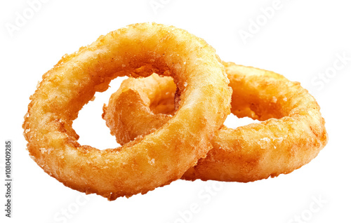 Onion fried rings on a white background. isolated background.