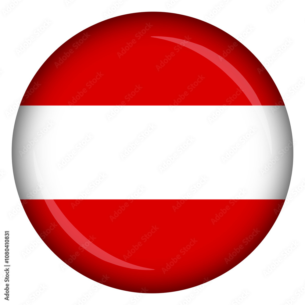 Obraz premium The national flag of austria in the form of a circle pin and badge