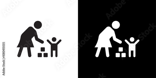 Babysitter icon linear logo isolated