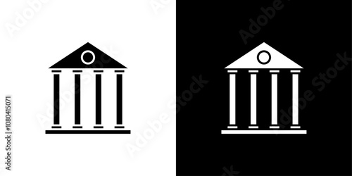 Bank icon linear logo isolated