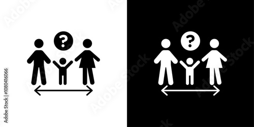 Child custody icon linear logo isolated