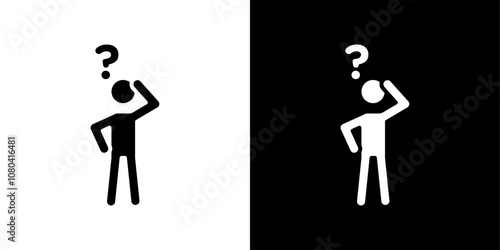 Confusing man icon linear logo isolated