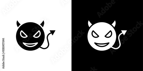 Demon devil icon linear logo isolated