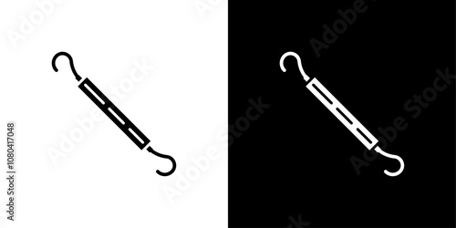 Dental pick icon linear logo isolated