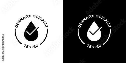 dermatologically tested icon linear logo isolated photo